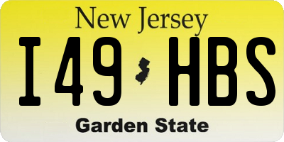 NJ license plate I49HBS