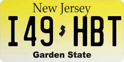 NJ license plate I49HBT