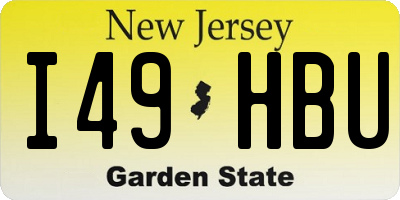 NJ license plate I49HBU