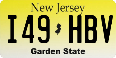 NJ license plate I49HBV