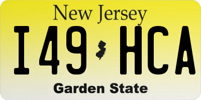 NJ license plate I49HCA