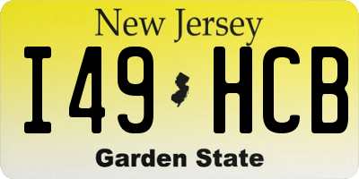 NJ license plate I49HCB