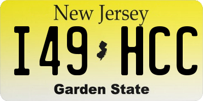 NJ license plate I49HCC