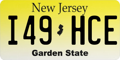 NJ license plate I49HCE