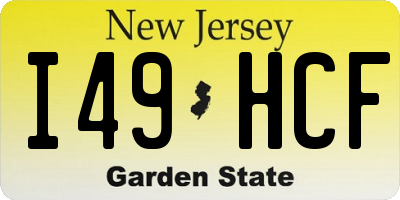 NJ license plate I49HCF