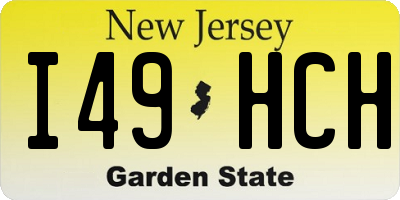 NJ license plate I49HCH