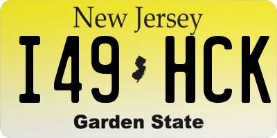 NJ license plate I49HCK