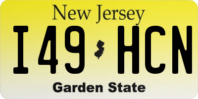 NJ license plate I49HCN