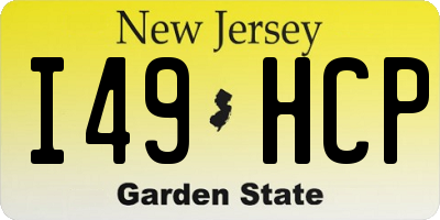 NJ license plate I49HCP