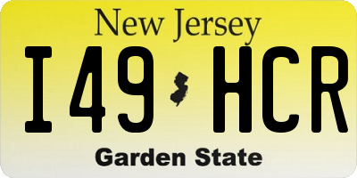 NJ license plate I49HCR