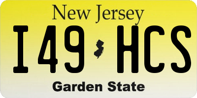 NJ license plate I49HCS