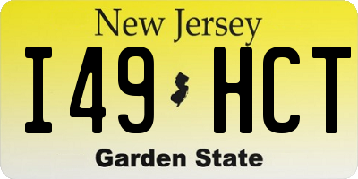 NJ license plate I49HCT