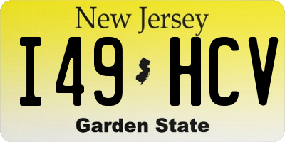 NJ license plate I49HCV