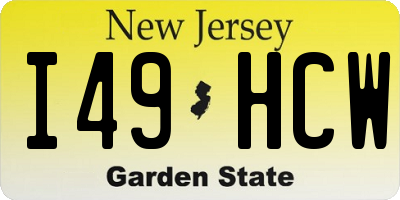 NJ license plate I49HCW