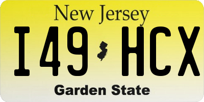 NJ license plate I49HCX