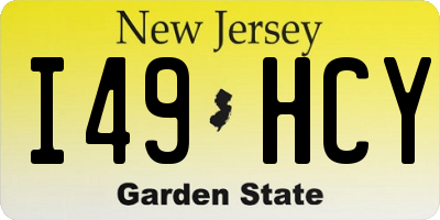 NJ license plate I49HCY