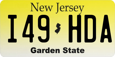 NJ license plate I49HDA