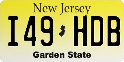 NJ license plate I49HDB