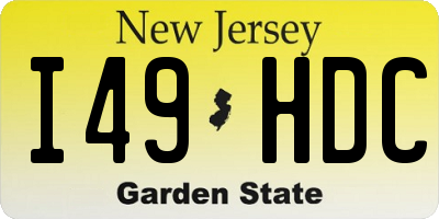 NJ license plate I49HDC