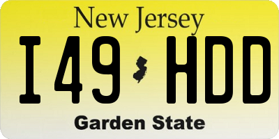 NJ license plate I49HDD