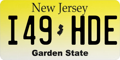 NJ license plate I49HDE