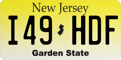 NJ license plate I49HDF
