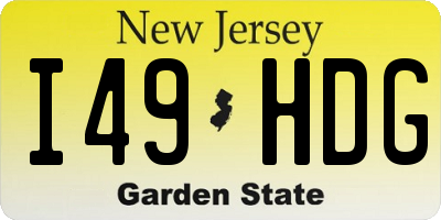 NJ license plate I49HDG