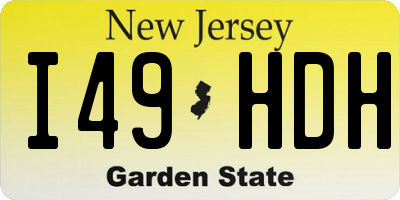 NJ license plate I49HDH
