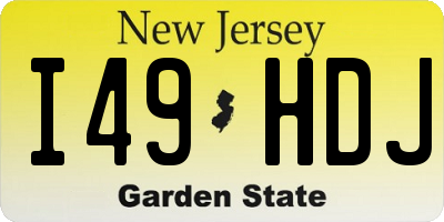NJ license plate I49HDJ
