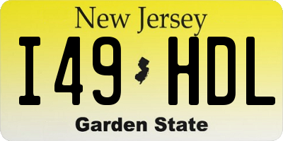 NJ license plate I49HDL