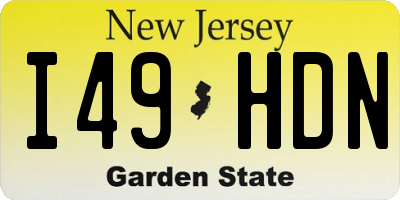 NJ license plate I49HDN