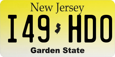 NJ license plate I49HDO