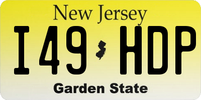 NJ license plate I49HDP