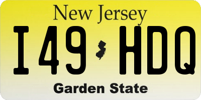 NJ license plate I49HDQ