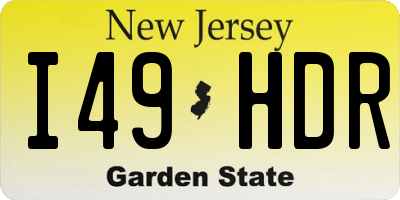 NJ license plate I49HDR