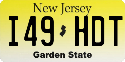 NJ license plate I49HDT