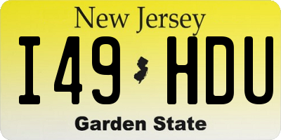 NJ license plate I49HDU