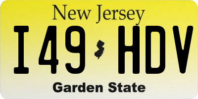 NJ license plate I49HDV