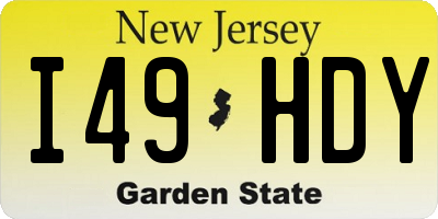 NJ license plate I49HDY
