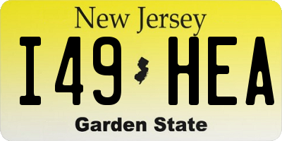 NJ license plate I49HEA