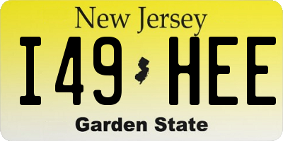 NJ license plate I49HEE