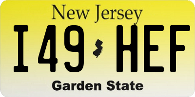 NJ license plate I49HEF
