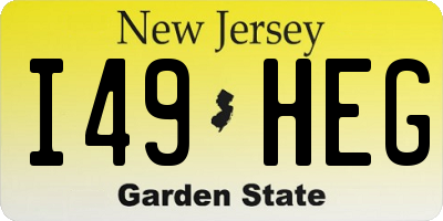 NJ license plate I49HEG