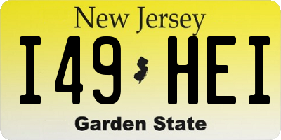 NJ license plate I49HEI