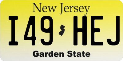 NJ license plate I49HEJ