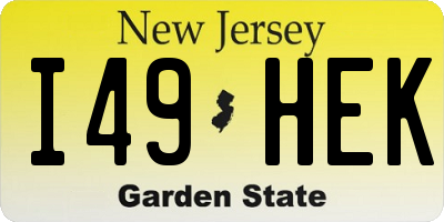 NJ license plate I49HEK
