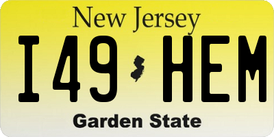 NJ license plate I49HEM