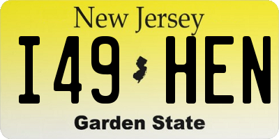 NJ license plate I49HEN