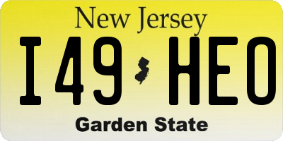 NJ license plate I49HEO