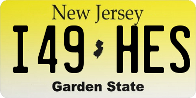 NJ license plate I49HES